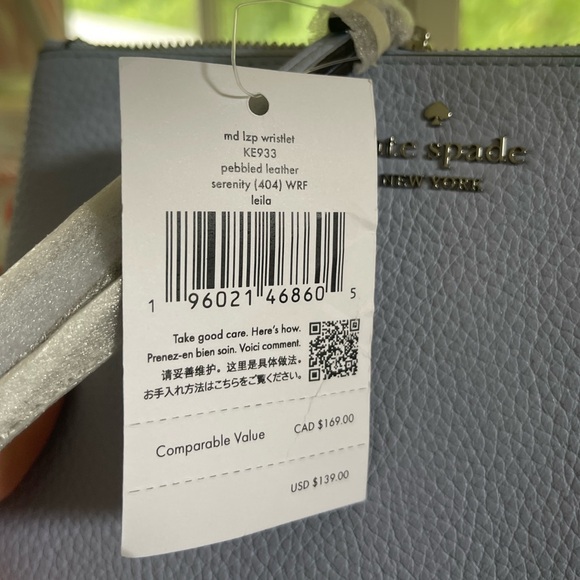 NWT Kate Spade Leila Wristlet and Pouch in Light Blue/ Serenity - Picture 5 of 10